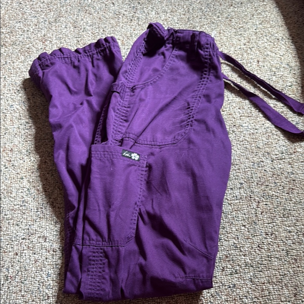 Koi Purple Cargo Boot cut pants